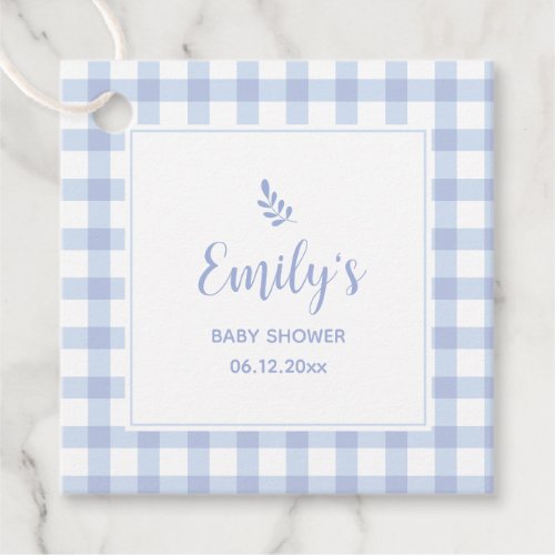 Blue Gingham Boy Baby Shower Thank You For Coming Favor Tags