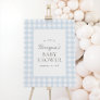Blue Gingham Boy Baby Shower Welcome Sign
