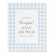 Blue Gingham Boy Baby Shower Welcome Sign