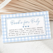 Blue Gingham Boy Books for Baby Shower