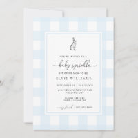 Blue Gingham Bunny Rabbit Baby Sprinkle