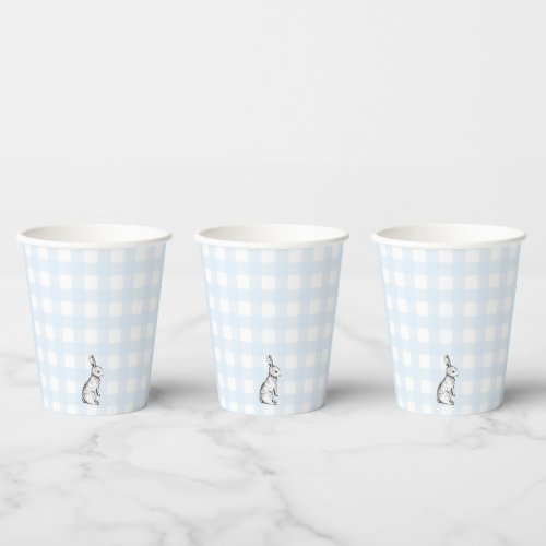 Blue Gingham Bunny Rabbit Paper cup