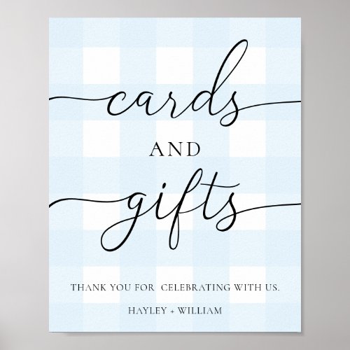 Blue Gingham Cards and Gifts Poster