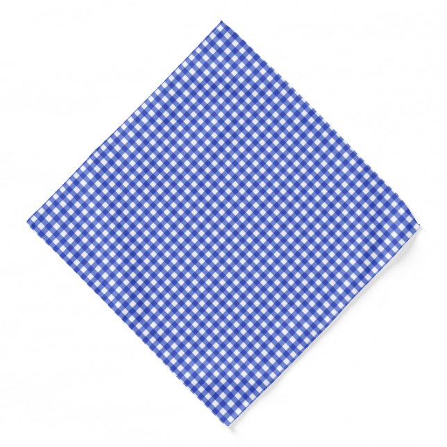 Blue Gingham Check Bandana (Front)