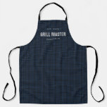 Blue Gingham Check Grill Master Personalized Apron at Zazzle