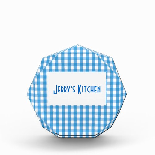 Blue Gingham Check Pattern Award