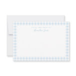 Blue Gingham Check Personal Stationery Thank You Card Blue Gingham Check Personal Stationery Thank You Card