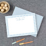 Blue Gingham Check Personal Stationery Thank You Card