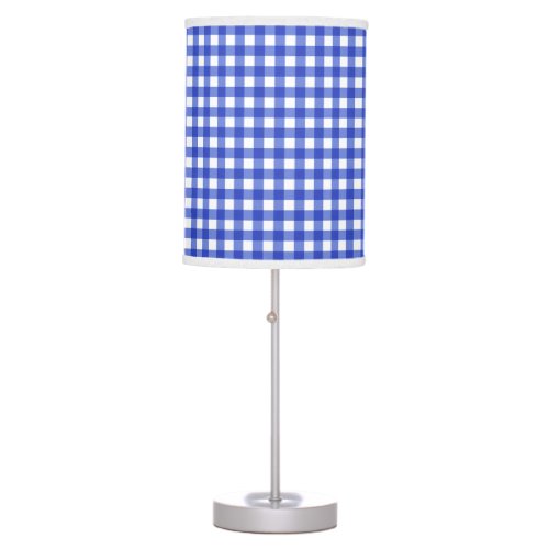 Blue Gingham Check Table Lamp