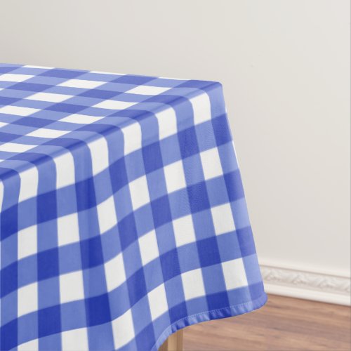 Blue Gingham Check Tablecloth