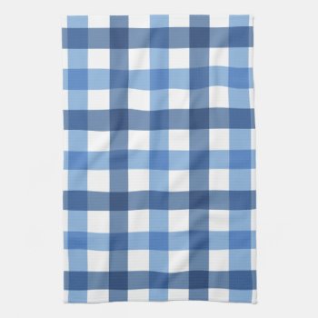 Blue Gingham Check Tea Towels by shotwellphoto at Zazzle