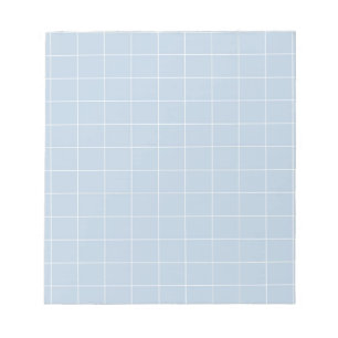 Blue Gingham Checkered Classic Stylish Stationery Notepad