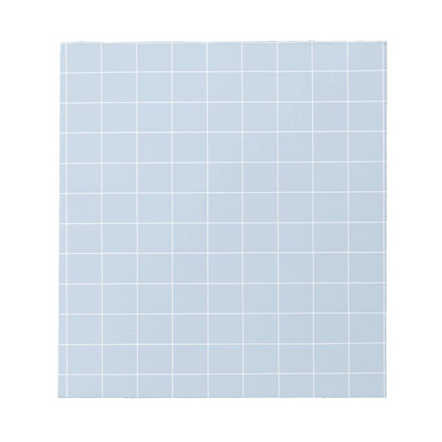 Blue Gingham Checkered Classic Stylish Stationery Notepad (Front)
