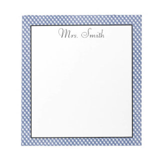 Blue Gingham Checkered Notepad