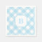 Blue Gingham Checkered Pattern Paper Napkin