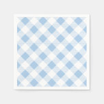 Blue Gingham Checkered Pattern Paper Napkin at Zazzle
