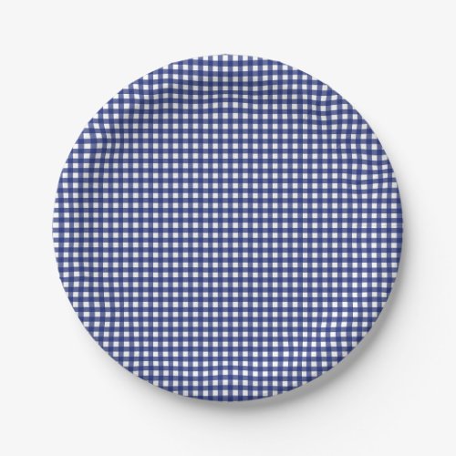 blue gingham checkered stylish trendy   paper plates