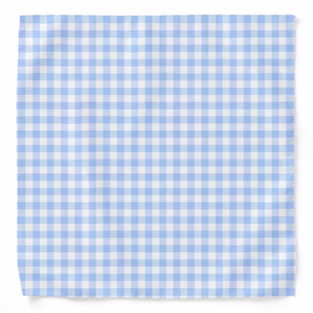 Blue Gingham Checks Pattern Bandana (Front)
