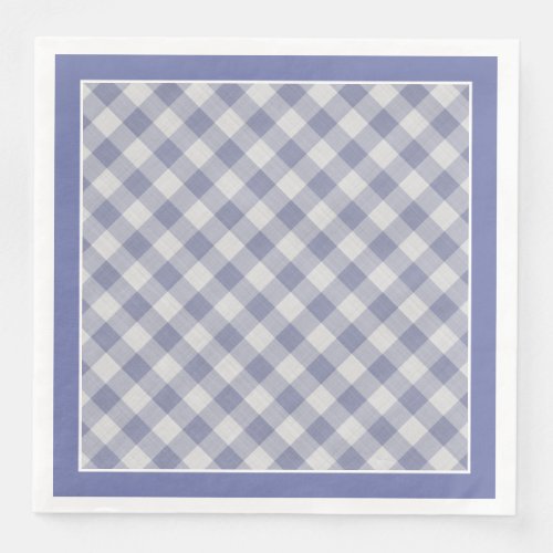 Blue Gingham Checks Pattern For All Occasions Paper Dinner Napkins