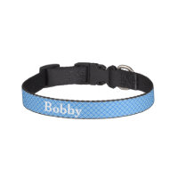 Blue Gingham Checks Personalised Pet Collar