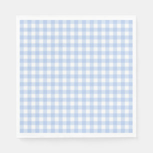 Blue Gingham Coquette Bow Party Dessert Napkins