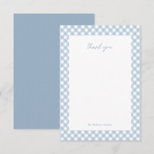Blue gingham cute personalized baby shower