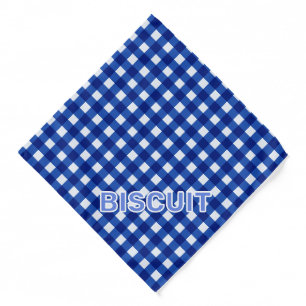Blue Gingham Dog Bandana