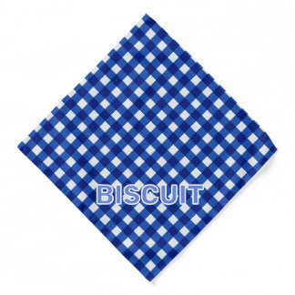 Blue Gingham Dog Bandana