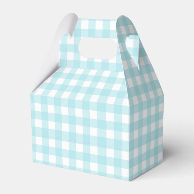 Blue Gingham Favor Boxes (Front Side)