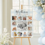Blue Gingham First Birthday Photo Timeline Poster<br><div class="desc">Celebrate the first 12 months of your little one with this first birthday photo timeline sign. Customize the sign with your baby's 12 month milestone photos. To add text to the design simply select the "Customize It" button above for more advanced customization features.</div>
