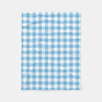 Blue Gingham Fleece Blanket by expressivetees at Zazzle
