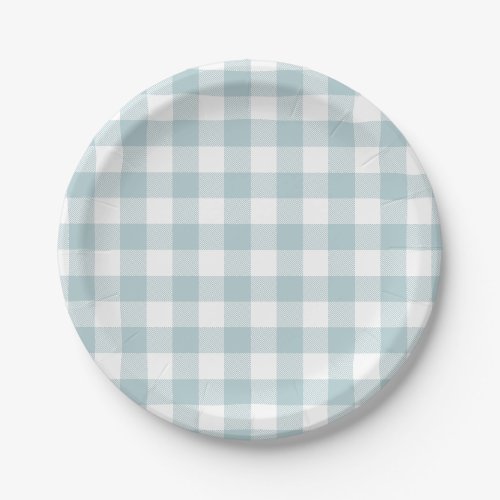 Blue Gingham For Easter Bunny Ears Paper Plate