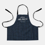 Blue Gingham Future Grill Master Personalized Apron at Zazzle