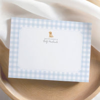 Blue Gingham Golden Retriever Baby Shower