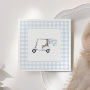 Blue Gingham Golf Baby Shower Napkins