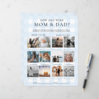 Blue Gingham How Old Were Mom and Dad Photo Game