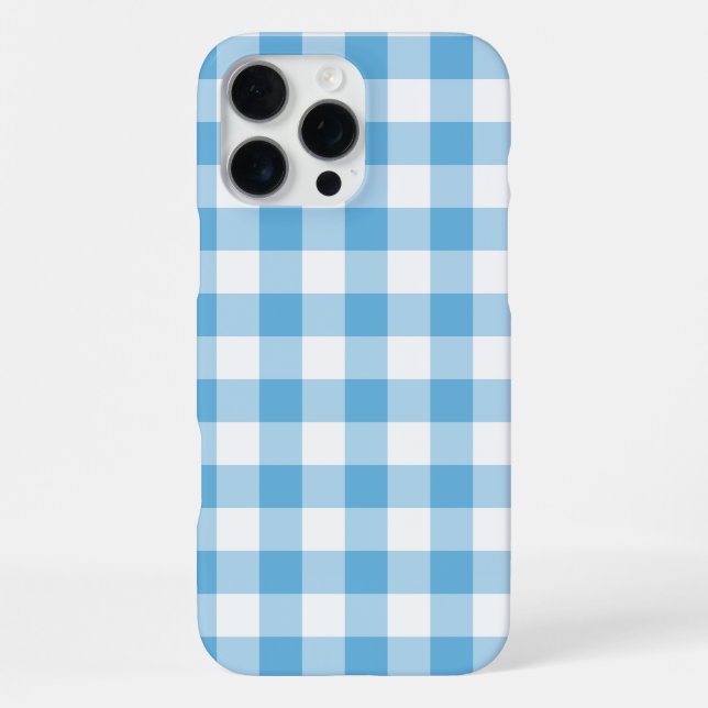 Blue Gingham Iphone Case (Back)