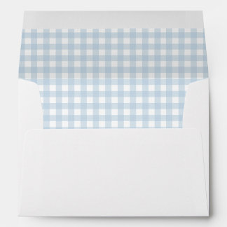 Blue Gingham Lined Envelope