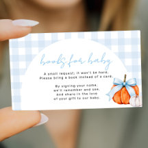 Blue gingham little pumpkin books for baby