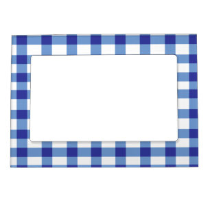 Blue Gingham Magnetic Picture Frame