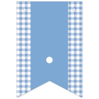 Blue Gingham Monogram Picnic Bunting Banner | Zazzle