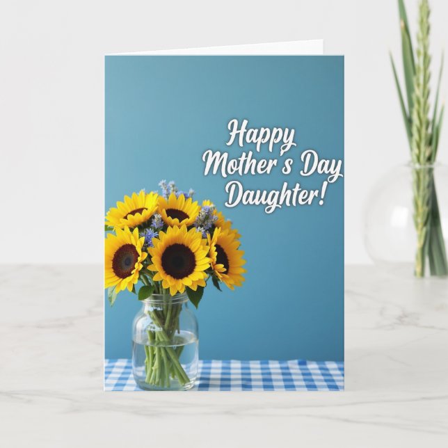 Blue Gingham Mothers Day Card (Front)