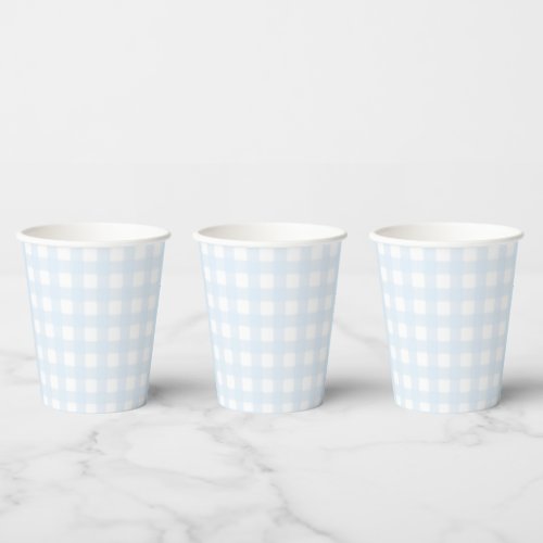 Blue Gingham Paper cup