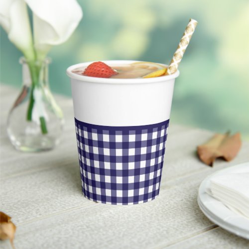 Blue Gingham Paper cup