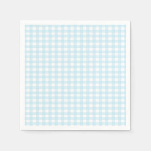 Blue Gingham Paper Napkins