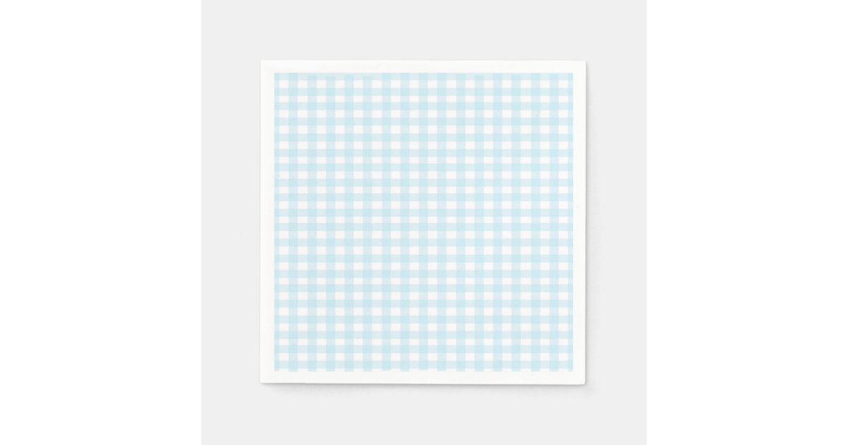Blue Gingham Paper Napkins Zazzle