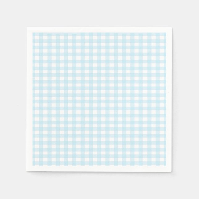 Blue Gingham Paper Napkins (Front)