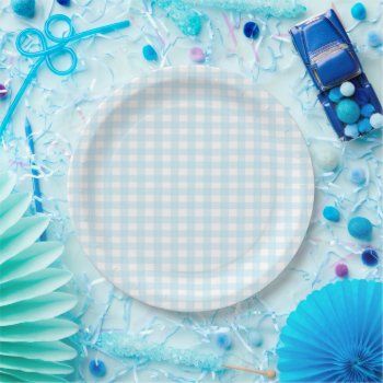 Blue Gingham Paper Plates by efhenneke at Zazzle