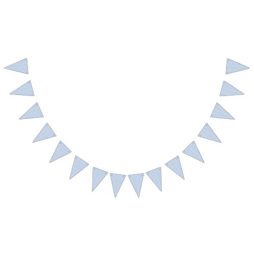Blue Gingham Party Picnic Bunting Banner