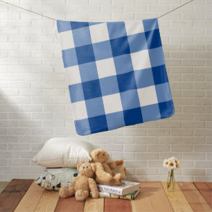 Blue gingham pattern baby blanket